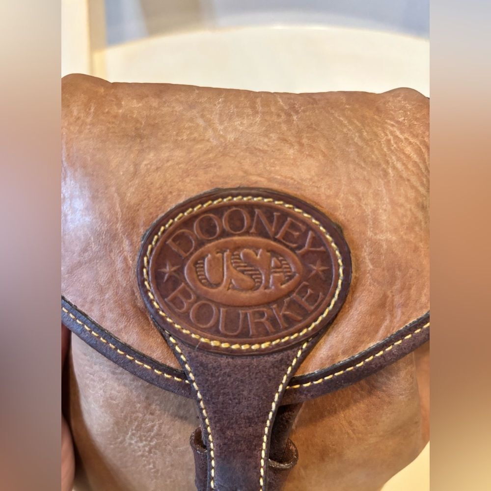 Vintage Dooney & Bourke AWL Nubuck Leather Backpack Purse Brown Tassel USA Made - Picture 2 of 11
